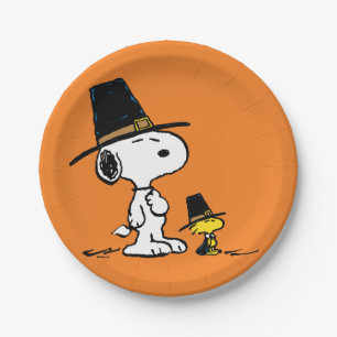 Erdnüsse Snoopy & Woodstock Pilgrim Pappteller
