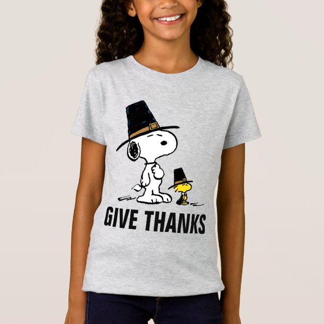 Erdnüsse | Snoopy & Woodstock Pilgrim T-Shirt (Vorderseite)