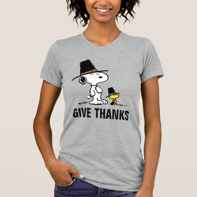 Erdnüsse | Snoopy & Woodstock Pilgrim T-Shirt (Vorderseite)