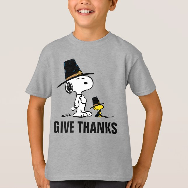 Erdnüsse | Snoopy & Woodstock Pilgrim T-Shirt (Vorderseite)