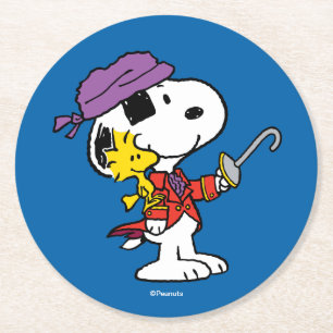 Erdnüsse   Snoopy & Woodstock Pirates Runder Pappuntersetzer