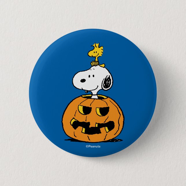 Erdnüsse | Snoopy & Woodstock Pop-up Pumpkin Button (Vorderseite)