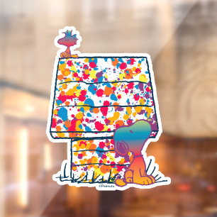Erdnüsse   Snoopy & Woodstock Rainbow Paint Fensteraufkleber