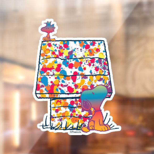 Erdnüsse | Snoopy & Woodstock Rainbow Paint Fensteraufkleber (Blatt 2)