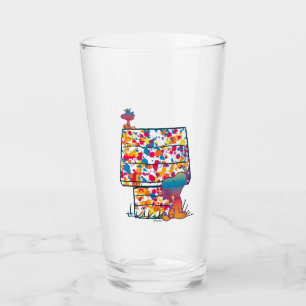Erdnüsse Snoopy & Woodstock Rainbow Paint Glas