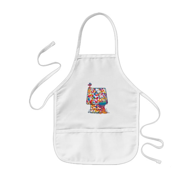 Erdnüsse | Snoopy & Woodstock Rainbow Paint Kinderschürze (Vorne)