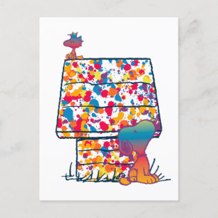 Erdnüsse   Snoopy & Woodstock Rainbow Paint Postkarte