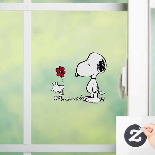 Erdnüsse | Snoopy & Woodstock Red & Black Fensteraufkleber (Zuhause)