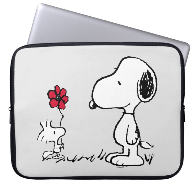 Erdnüsse | Snoopy & Woodstock Red & Black Laptopschutzhülle (Vorderseite)