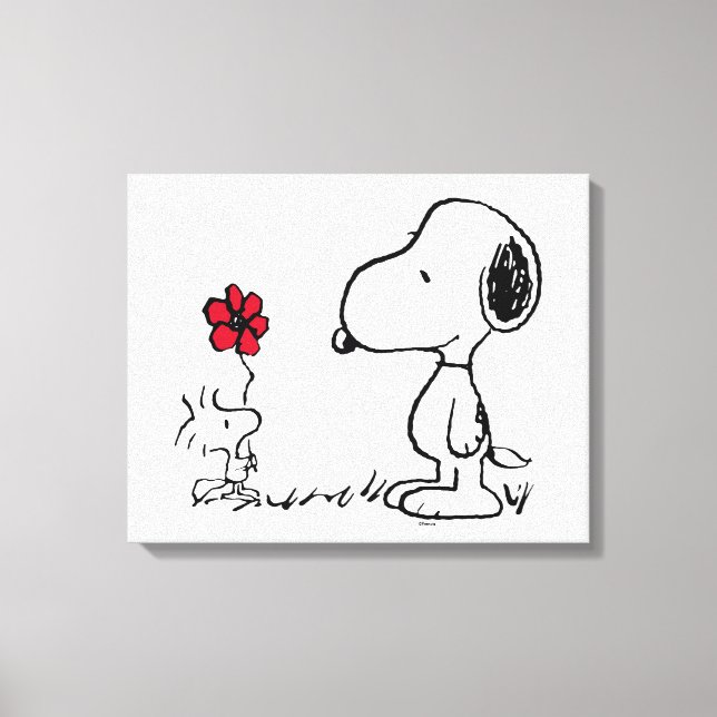 Erdnüsse | Snoopy & Woodstock Red & Black Leinwanddruck (Vorderseite)