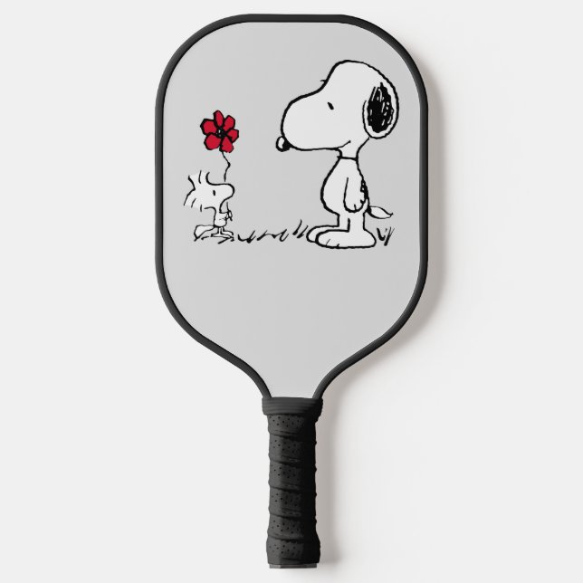 Erdnüsse | Snoopy & Woodstock Red & Black Pickleball Schläger (Vorderseite)