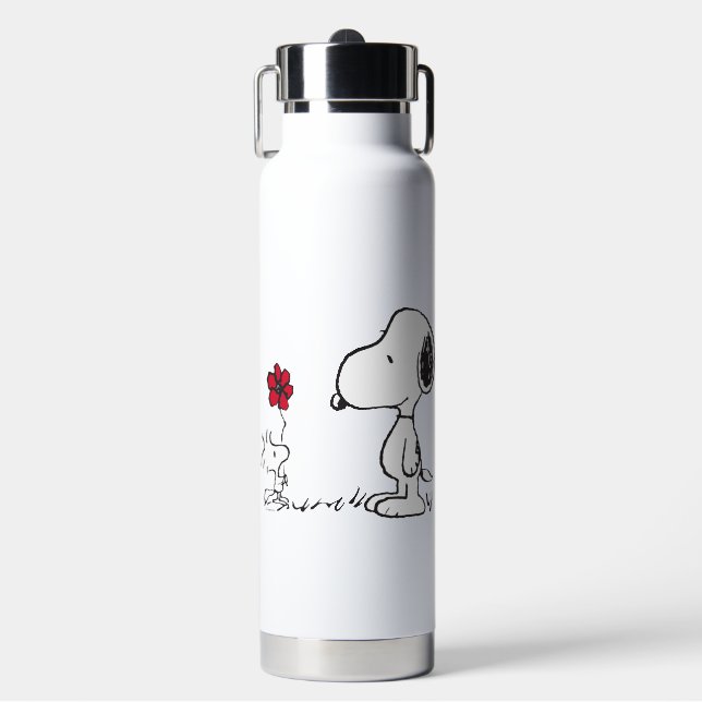 Erdnüsse | Snoopy & Woodstock Red & Black Trinkflasche (Vorderseite)