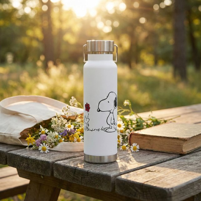 Erdnüsse | Snoopy & Woodstock Red & Black Trinkflasche (Von Creator hochgeladen)