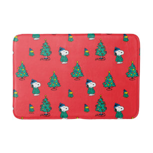 Erdnüsse   Snoopy & Woodstock Red Christmas Patter Badematte