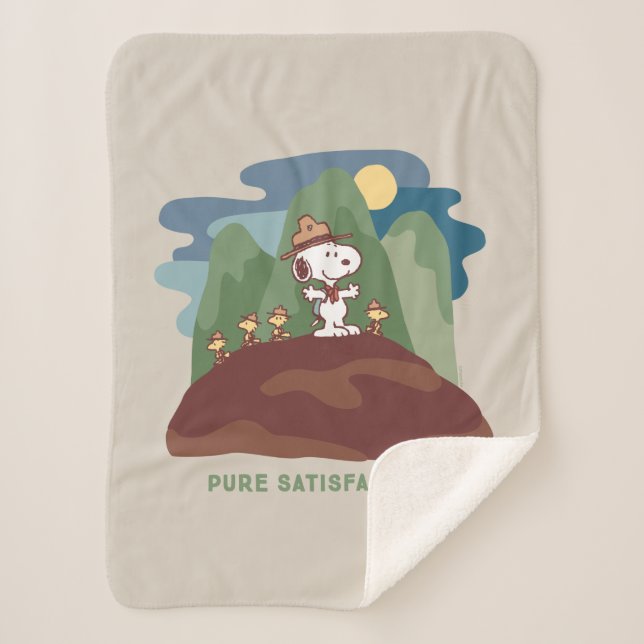 Erdnüsse | Snoopy & Woodstock Reine Zufriedenheit Sherpadecke (Vorderseite)