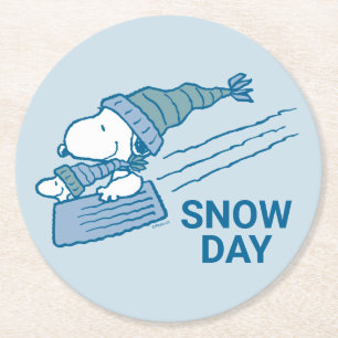 Erdnüsse   Snoopy & Woodstock Runder Pappuntersetzer