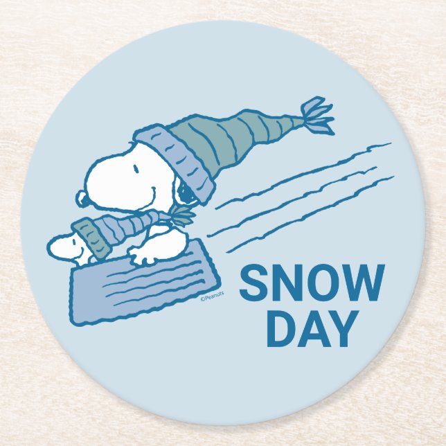 Erdnüsse | Snoopy & Woodstock Runder Pappuntersetzer (Vorderseite)