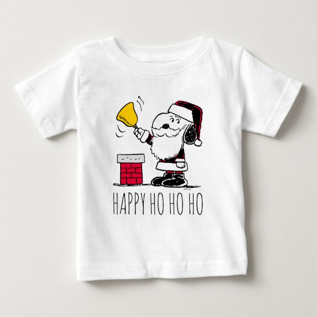 Erdnüsse | Snoopy & Woodstock Santa Bell Ringer Baby T-shirt (Vorderseite)