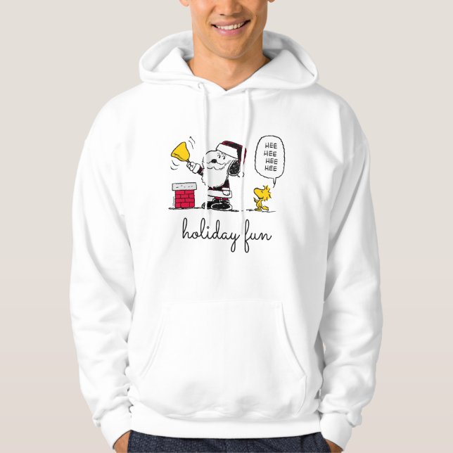 Erdnüsse | Snoopy & Woodstock Santa Bell Ringer Hoodie (Vorderseite)