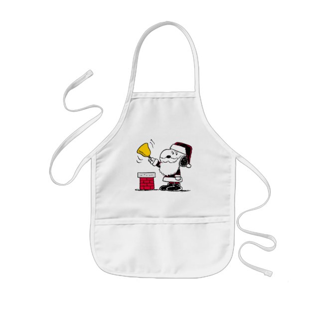 Erdnüsse | Snoopy & Woodstock Santa Bell Ringer Kinderschürze (Vorne)