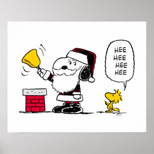 Erdnüsse   Snoopy & Woodstock Santa Bell Ringer Poster