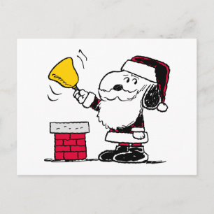 Erdnüsse Snoopy & Woodstock Santa Bell Ringer Postkarte