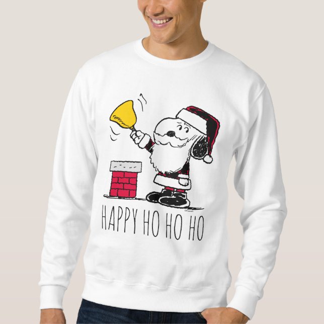 Erdnüsse | Snoopy & Woodstock Santa Bell Ringer Sweatshirt (Vorderseite)