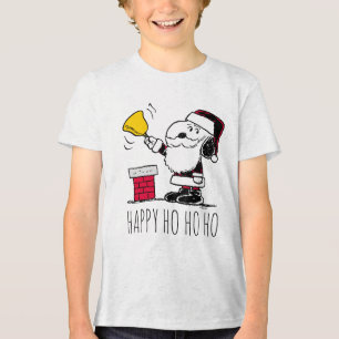 Erdnüsse   Snoopy & Woodstock Santa Bell Ringer Tri-Blend Shirt