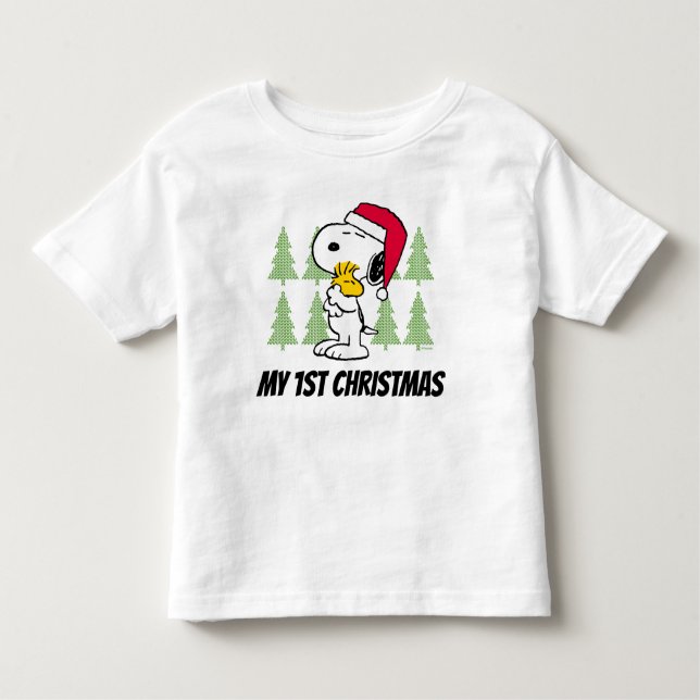 Erdnüsse | Snoopy & Woodstock Santa Claus Hug Kleinkind T-shirt (Vorderseite)
