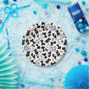 Erdnüsse Snoopy & Woodstock-Schattenmuster Pappteller