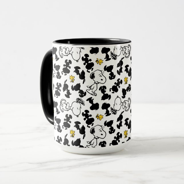 Erdnüsse | Snoopy & Woodstock-Schattenmuster Tasse (Vorderseite Links)