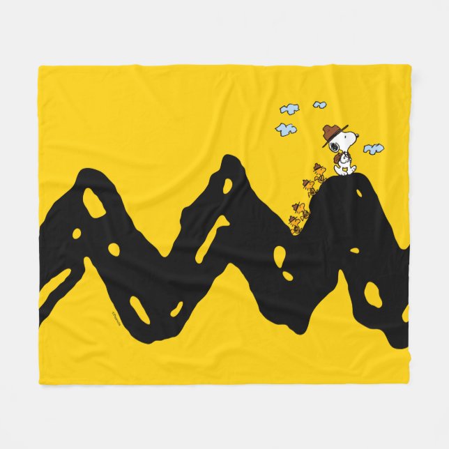 Erdnüsse | Snoopy & Woodstock Scout Truppenwanderu Fleecedecke (Vorderseite (Horizontal))
