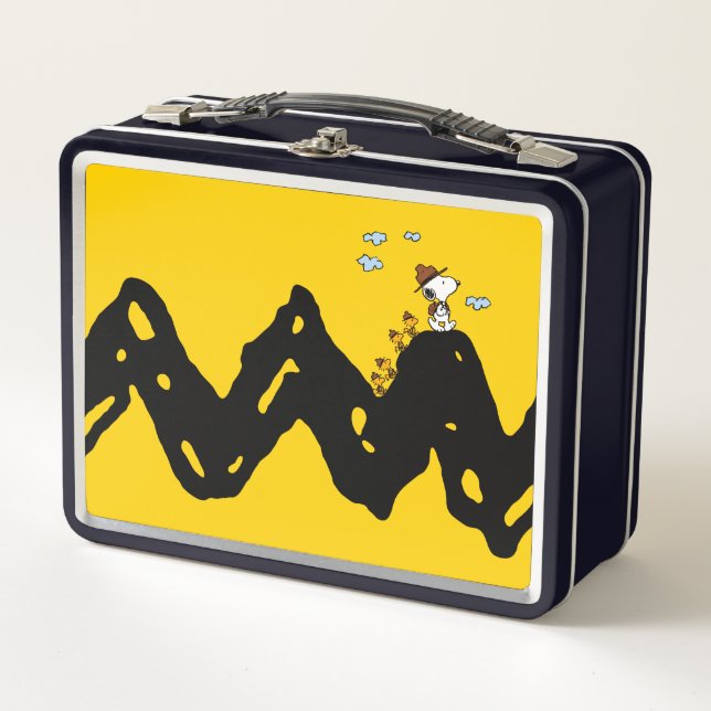 Erdnüsse | Snoopy & Woodstock Scout Truppenwanderu Metall Brotdose (Vorderseite)
