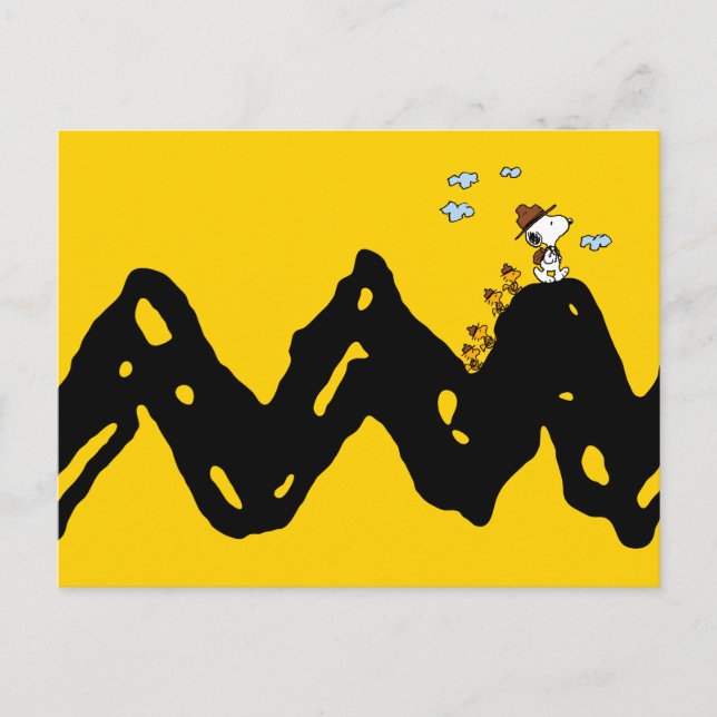 Erdnüsse | Snoopy & Woodstock Scout Truppenwanderu Postkarte (Vorderseite)