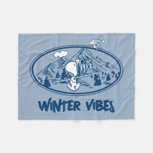 Erdnüsse   Snoopy & Woodstock Skifahren Fleecedecke