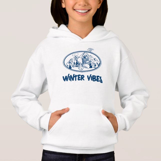 Erdnüsse | Snoopy & Woodstock Skifahren Hoodie (Vorderseite)