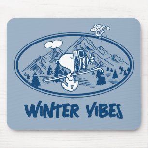 Erdnüsse   Snoopy & Woodstock Skifahren Mousepad