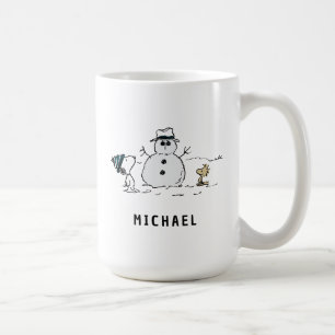 Erdnüsse   Snoopy & Woodstock Snowman   Name hinzu Kaffeetasse