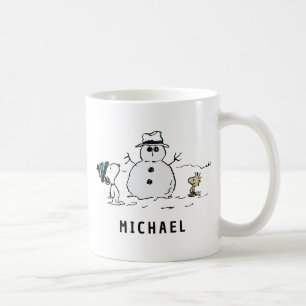 Erdnüsse   Snoopy & Woodstock Snowman   Name hinzu Kaffeetasse