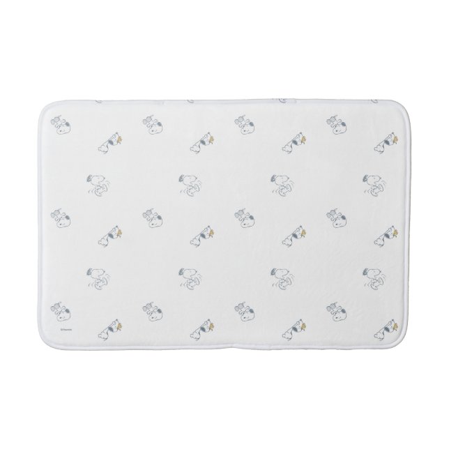 Erdnüsse | Snoopy & Woodstock Soft Grau Muster Badematte (Vorderseite)