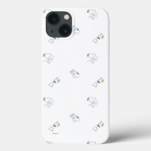 Erdnüsse Snoopy & Woodstock Soft Grau Muster Case-Mate iPhone Hülle