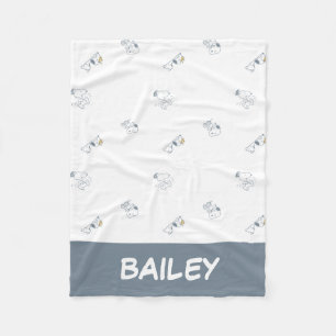 Erdnüsse Snoopy & Woodstock Soft Grau Muster Fleecedecke