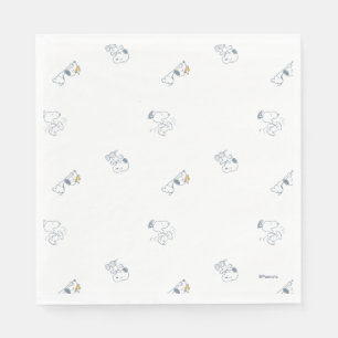 Erdnüsse Snoopy & Woodstock Soft Grau Muster Serviette