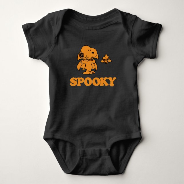 Erdnüsse | Snoopy & Woodstock Spooky Vampires Baby Strampler (Vorderseite)