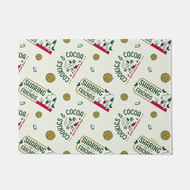 Erdnüsse | Snoopy & Woodstock Warmes Kakaomuster Fußmatte (Vorderseite)