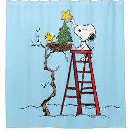 Erdnüsse | Snoopy & Woodstock Weihnachtsbaum Duschvorhang