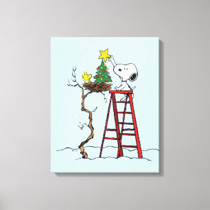 Erdnüsse   Snoopy & Woodstock Weihnachtsbaum Leinwanddruck