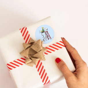 Erdnüsse   Snoopy & Woodstock Weihnachtsbaum Runder Aufkleber