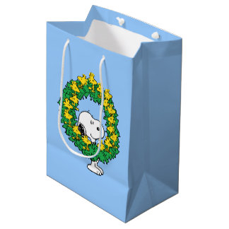 Erdnüsse | Snoopy & Woodstock Weihnachtskranz Mittlere Geschenktüte