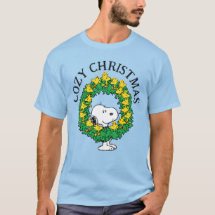 Erdnüsse Snoopy & Woodstock Weihnachtskranz T-Shirt